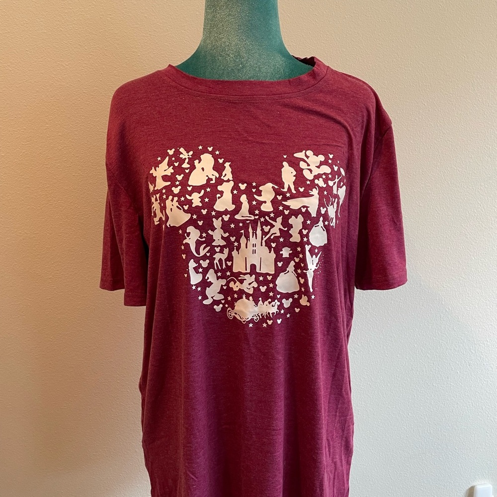 Super Soft Maroon Graphic Disney Women’s T-Shirt